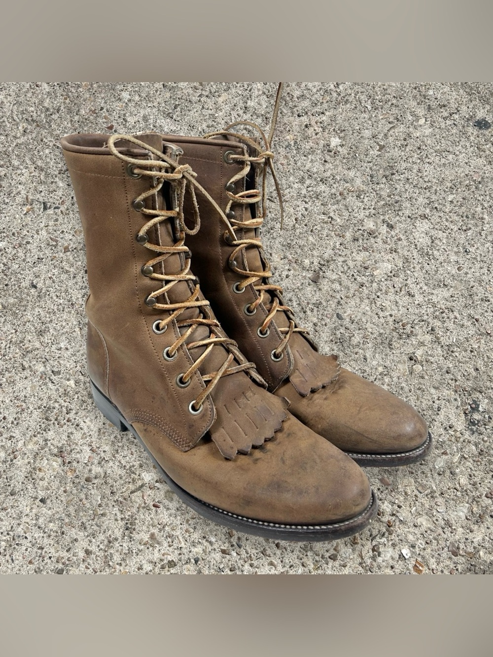 JUSTIN vintage 90s lace up roper western boots